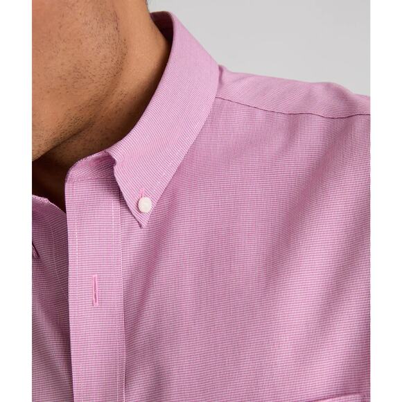 Untuckit Cadetto Berry Micro Gingham Checks Wrinkle Free LS Shirt Size Large NWT - Picture 4 of 16